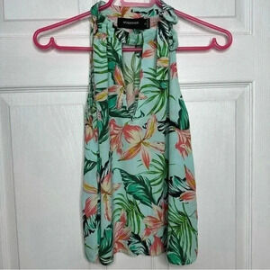 Minkpink  Sunshine Coast Floral Print Tie Neck Halter Swing Top Size Small